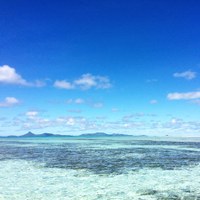 photo of Chuuk lagoon showing lagoon in foreground and island in the background