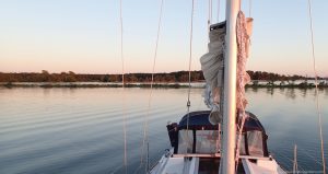 Boat at anchor in tranquil waters