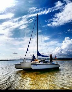 the trimaran and the skipper